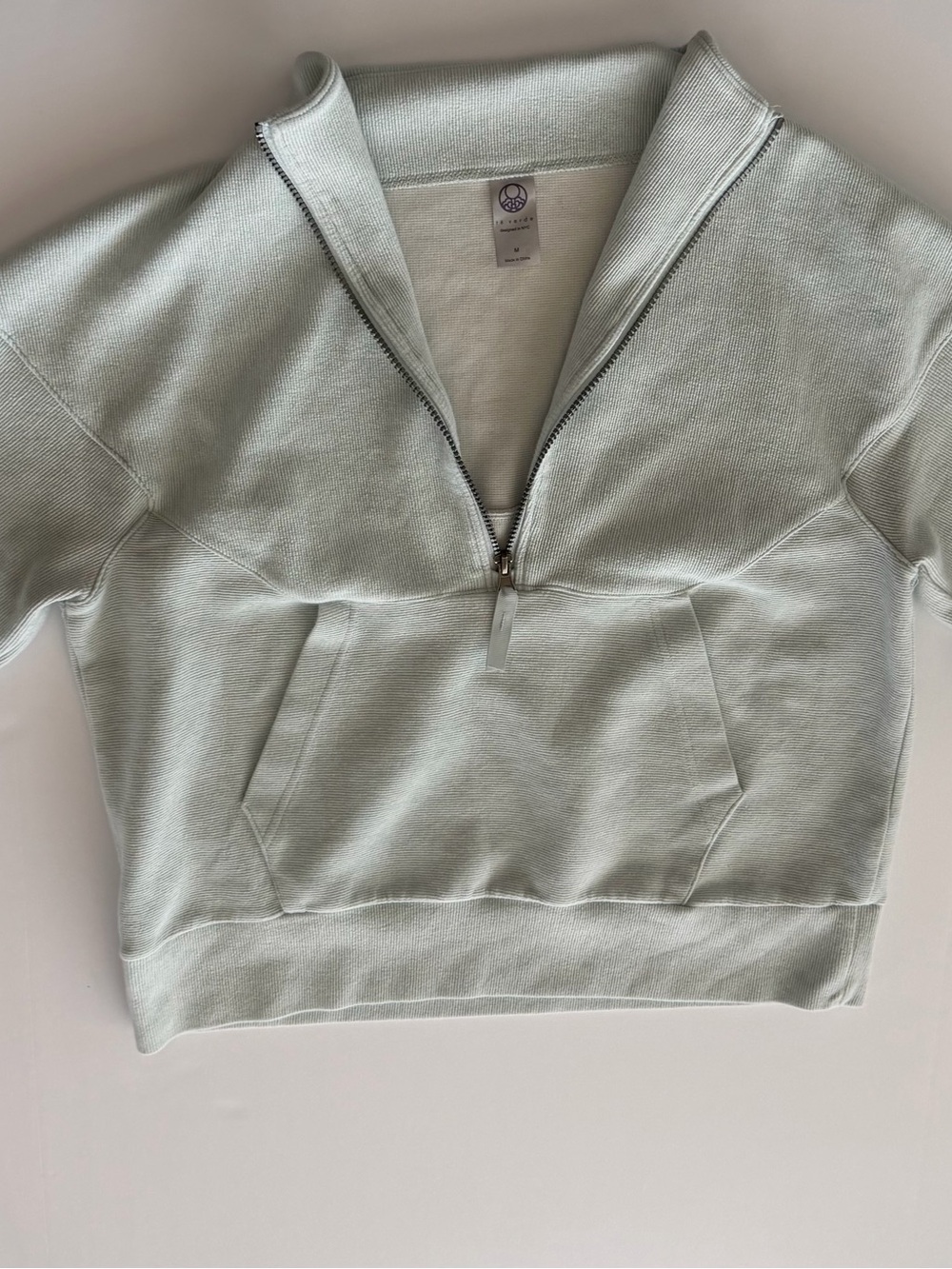 Te Verde Light Mint Textured Pullover | Adult M